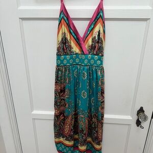 Multicolor Sleeveless Maxi Dress